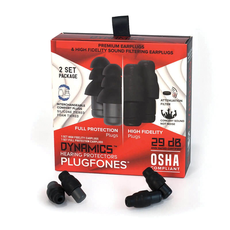 Ear Plugs, Plugfones, 29 dB NRR, Foam Ear Plug, Black/Gray Ear Plug - 5