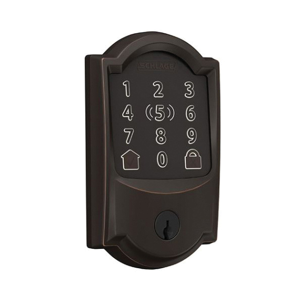 Encode Plus BE499WBV CAM 716 Smart Wi-Fi Deadbolt With Camelot Trim, 1 Grade, Aged Bronze, C Keyway