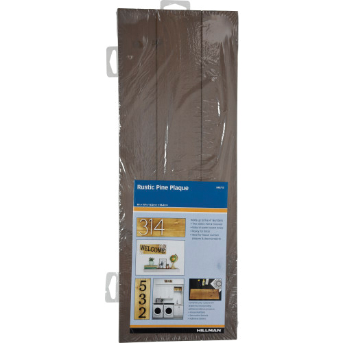 Hillman 848712 Address Plaque, Wood, Brown, Adhesive, Nails, Tacks, Screws