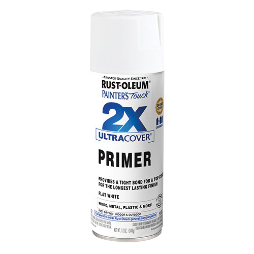 Rust-Oleum Painter's Touch 2X Ultra Cover 334019 General Purpose Primer, White, Flat, 12 oz