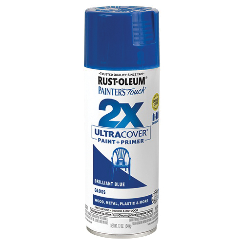 Painter's Touch 2X Ultra Cover 334027 Spray Paint, Gloss, Brilliant Blue, 12 oz, Aerosol Can