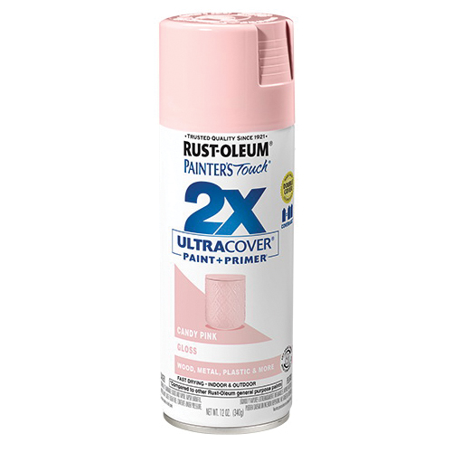 Painter's Touch 2X Ultra Cover 334028 Spray Paint, Gloss, Candy Pink, 12 oz, Aerosol Can