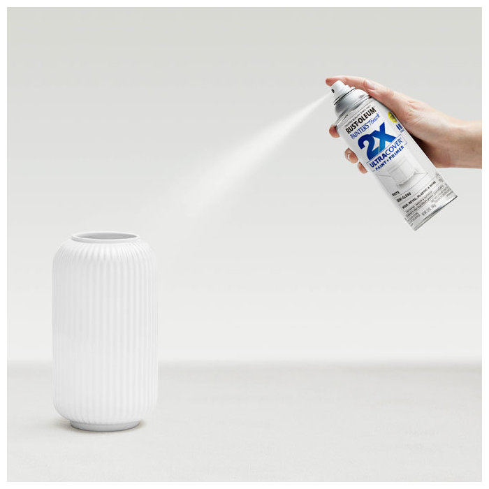Painter's Touch 2X Ultra Cover 334098 Spray Paint, Semi-Gloss, White, 12 oz Aerosol Can - 2