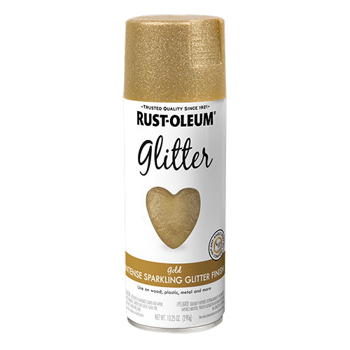 301495 Glitter Paint, Flat/Matte, Gold, 10.25 oz, Aerosol Can