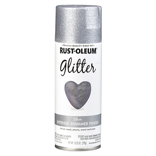 301814 Glitter Paint, Flat/Matte, Silver, 10.25 oz, Aerosol Can