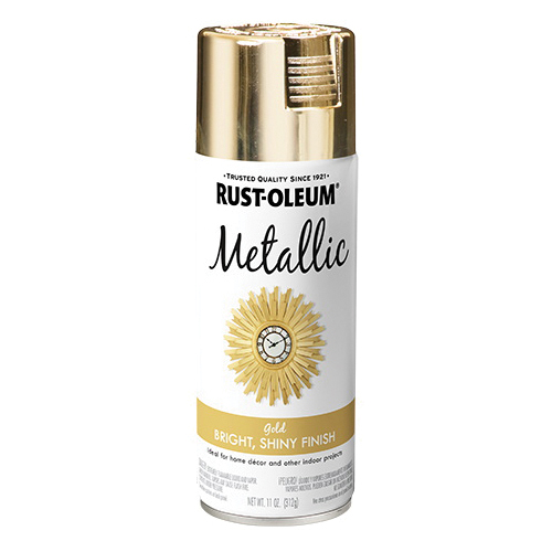 340647 Metallic Spray Paint, Gloss, Gold, 11 oz, Aerosol Can