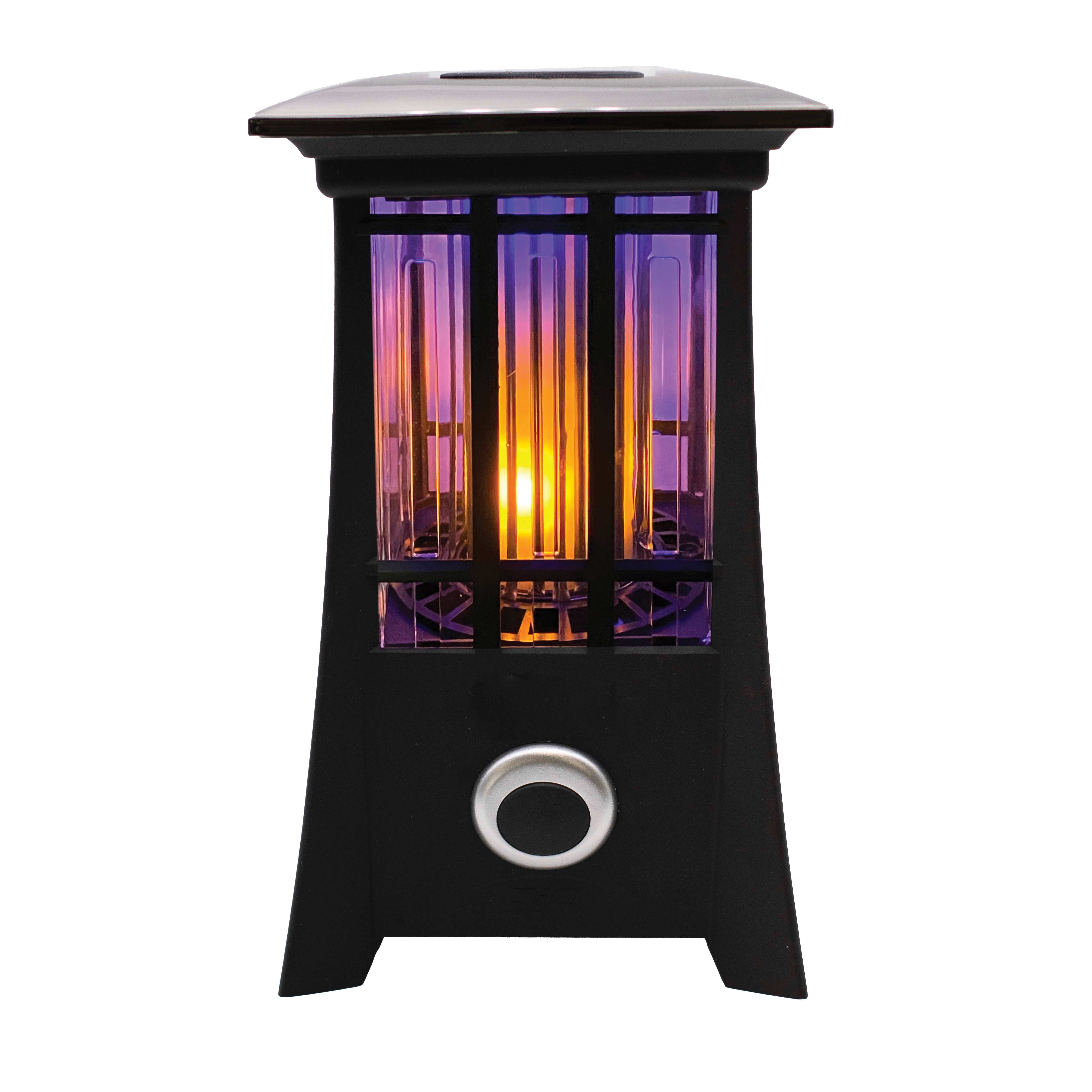 Pic PIC-99188 Solar Patio Lantern Bug Zapper, 600 V, LED Lamp, Black