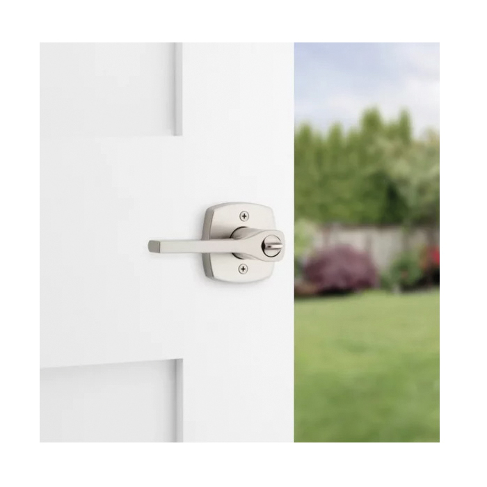 Entry Door Handle, Weiser, Lever Handle, Satin Nickel, Zinc - 5