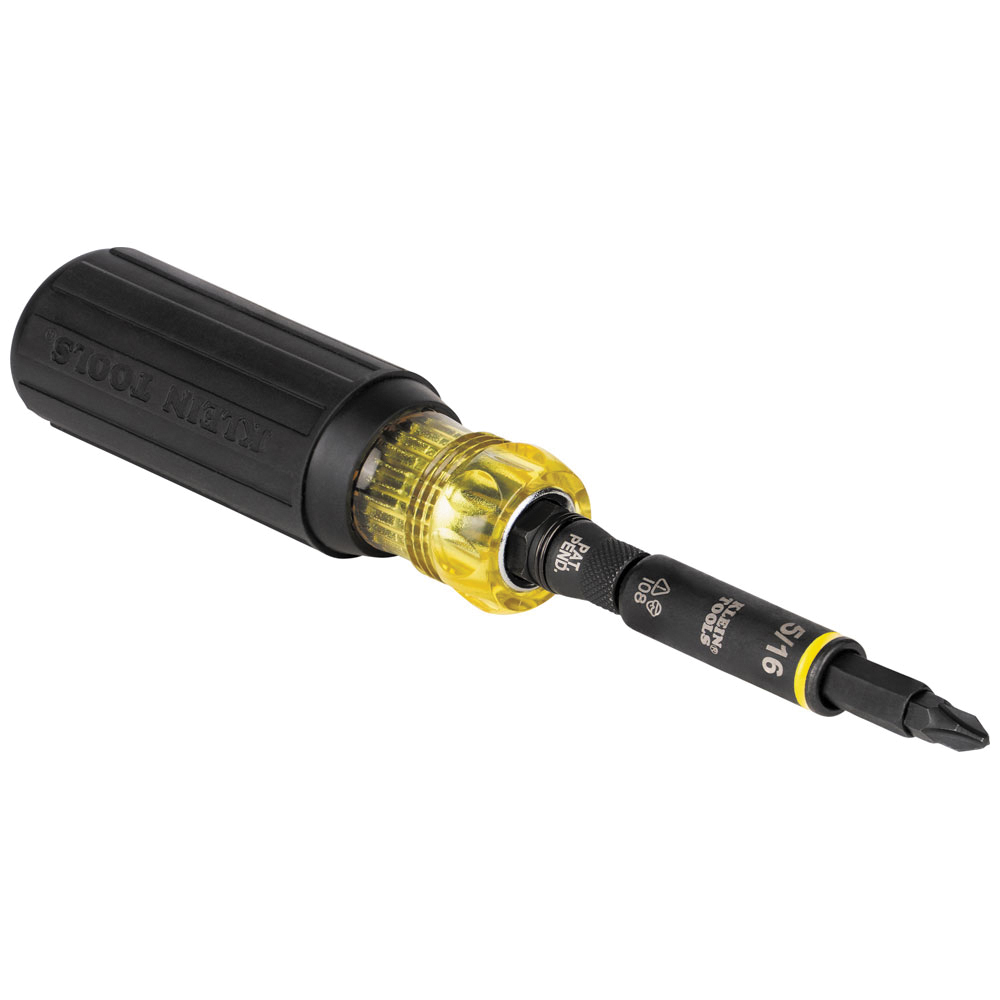 32500HD Nut Driver, 8 in OAL, Cushion Grip Handle, Black/Yellow Handle, 3.63 in L Shank, Magnetic