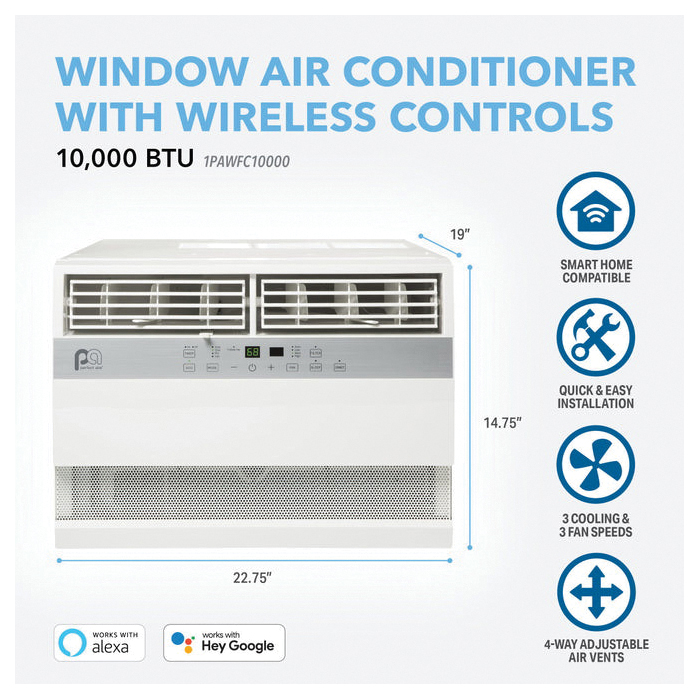 Window Air Conditioner, Perfect Aire, High-Efficiency, Wireless Smart Control, 115 V, 10,000 Btu Cooling - 3