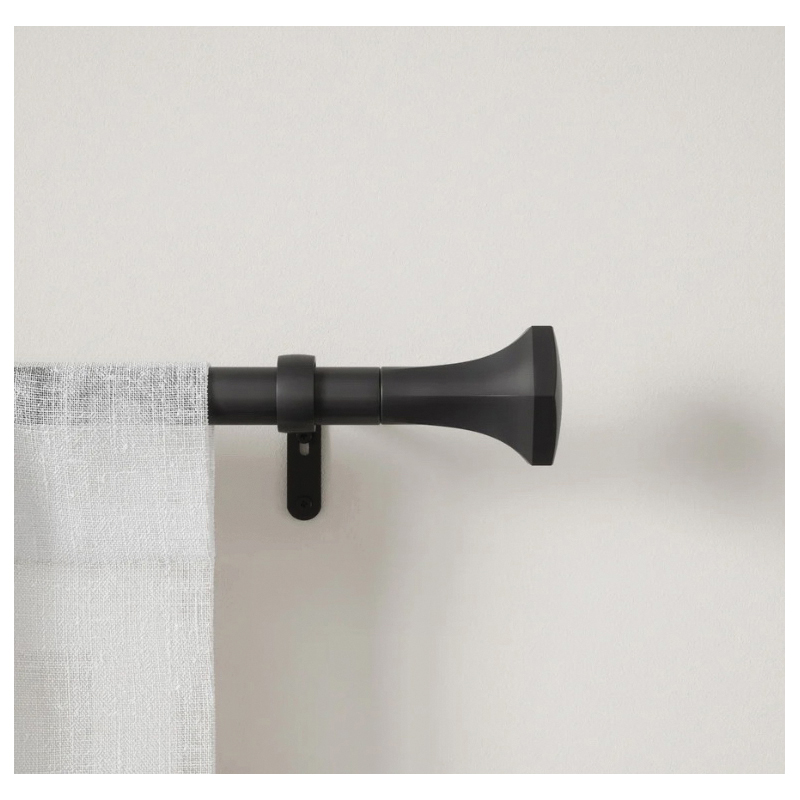 Curtain Rod, Umbra, 1 in Dia, 36 to 72 in L, ABS/Steel, Matte Black - 2