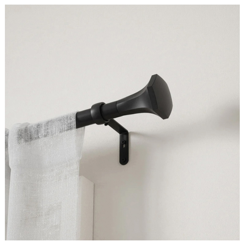 Curtain Rod, Umbra, 1 in Dia, 36 to 72 in L, ABS/Steel, Matte Black - 4