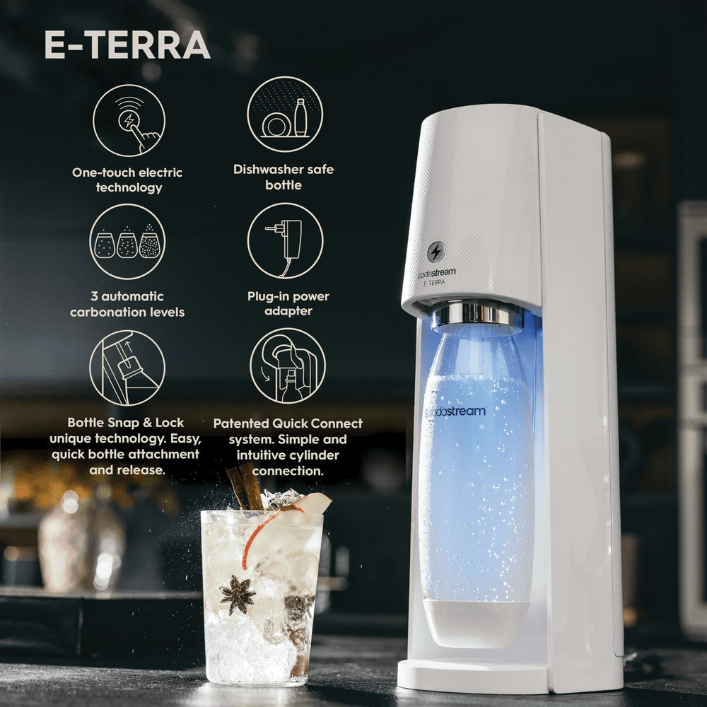 Sodastream E-Terra 1012911010 Sparkling Water Maker, Whit Sodastream E-Terra 1012911010 Sparkling Water Maker, Whit