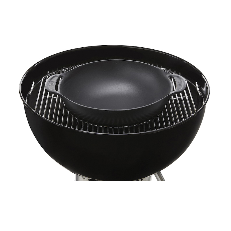 Weber 7606 Wok and Steamer, 16.63 in L, 14-1/4 in W, 6 qt, Cast Iron/Stainless Steel - 2