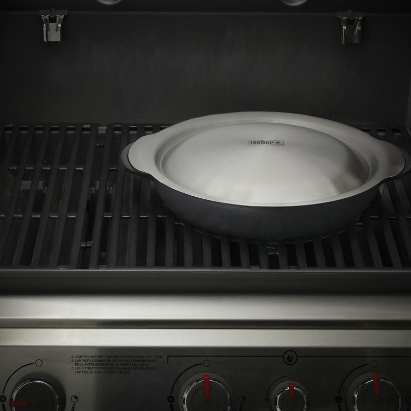Weber 7606 Wok and Steamer, 16.63 in L, 14-1/4 in W, 6 qt, Cast Iron/Stainless Steel - 4