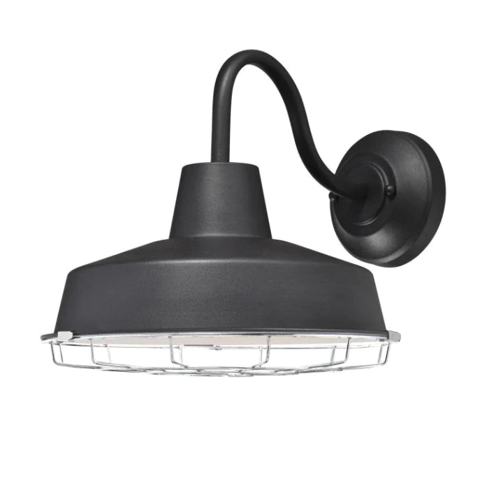 6131300 Wall Sconce, 15 W, LED Lamp, 1200 Lumens, 3000 K Color Temp, Textured Black Fixture
