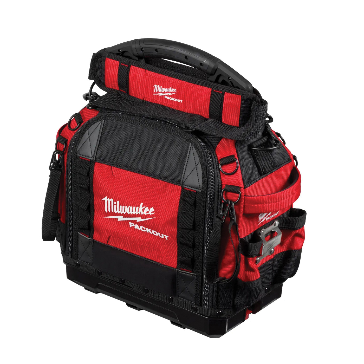 Milwaukee PACKOUT 48-22-8316 Structured Tool Bag, 10 in W, 18 in D, 19-3/4 in H, 65 -Pocket, Polyester, Red - 3