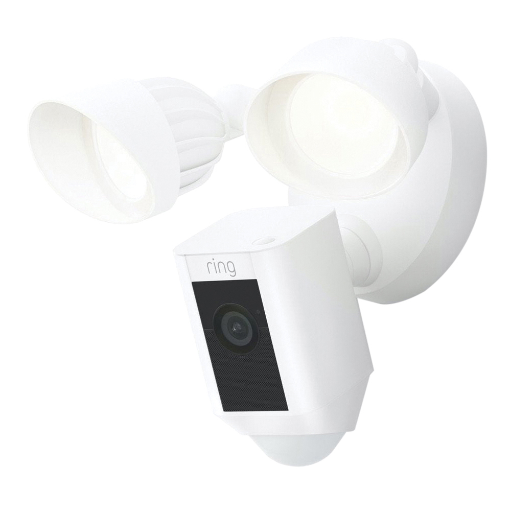 B08F6GPQQ7 Floodlight Cam, 2-Lamp, LED Lamp, 2000 Lumens, White Fixture