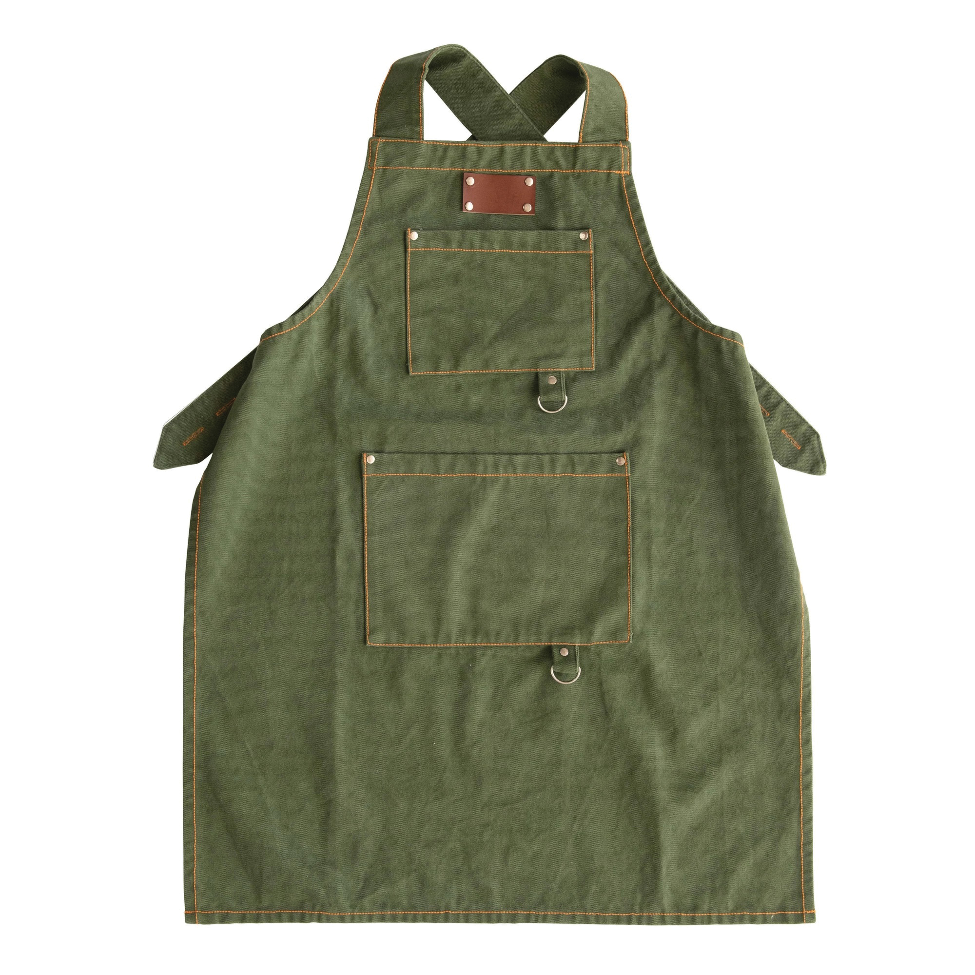 Creative Co-Op Secret Garden Series DF4602 Cross Back Apron, Cotton, Green, 32 in L - 5