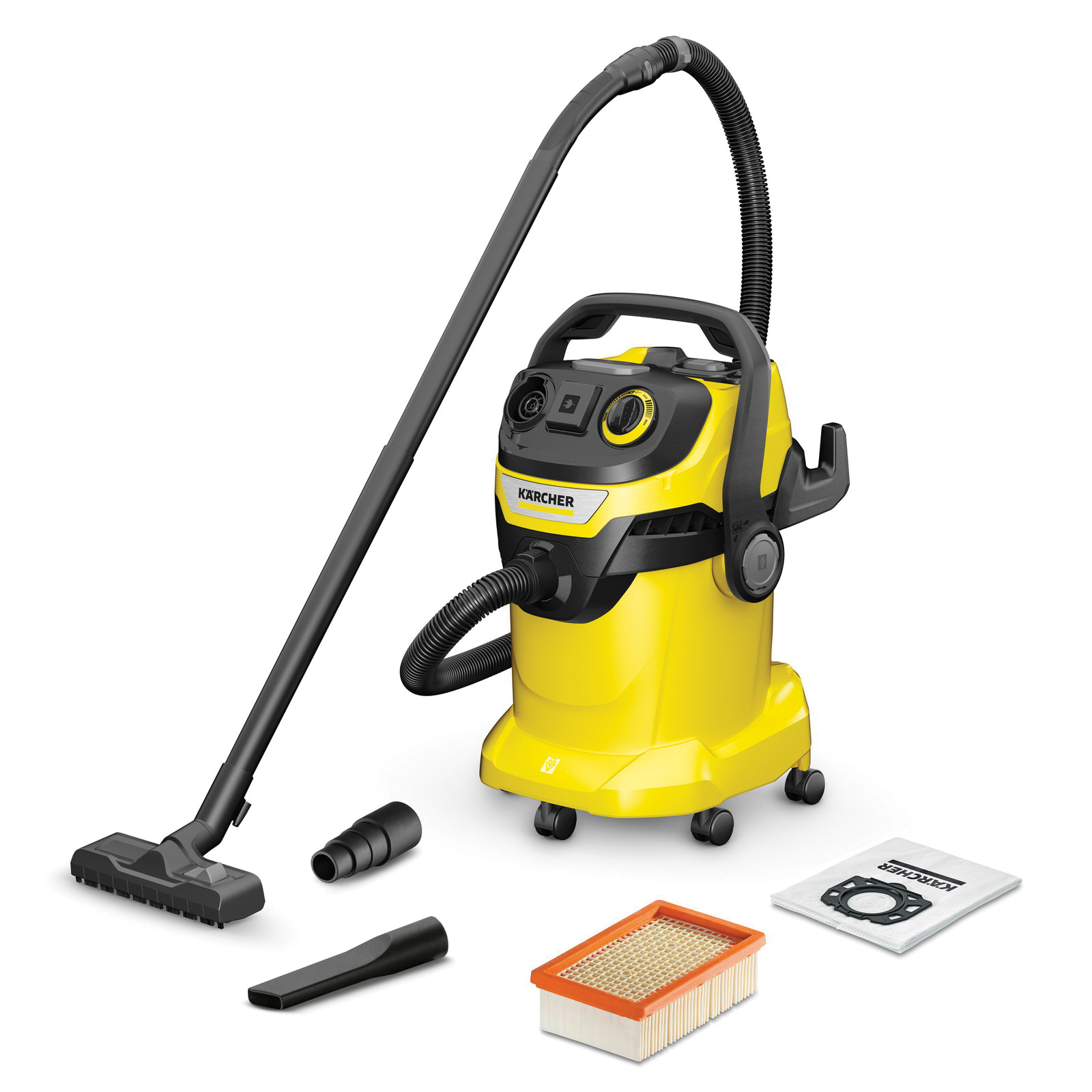 1.628-311.0 Wet and Dry Vacuum Cleaner, 6.3 gal, 73 dB, Flat Pleated, 1100 W, 120 V, Yellow