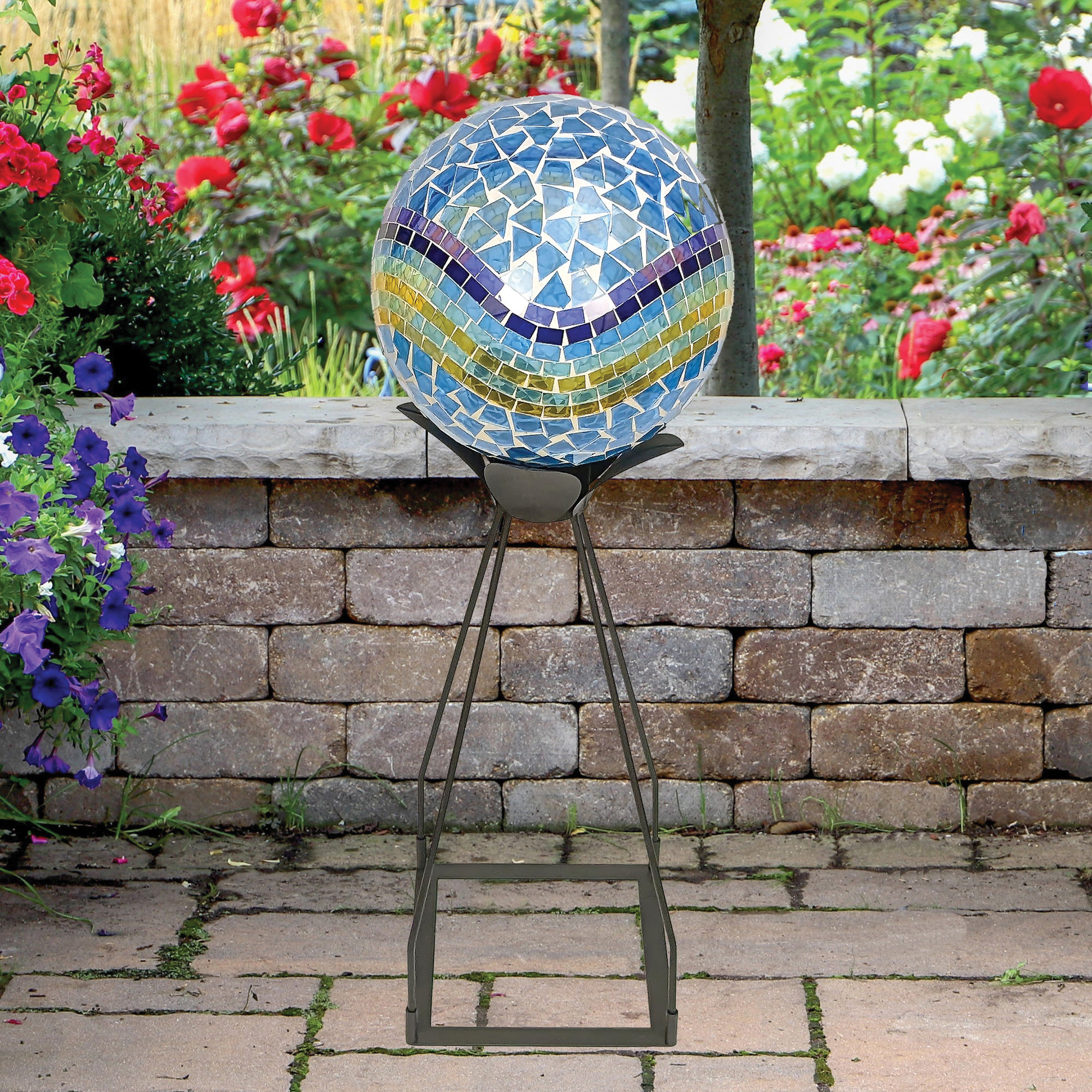 Echo Valley 9117 Globe Stand, 8-1/4 in W, 20-1/4 in H, Wrought Iron, Powder-Coated - 3