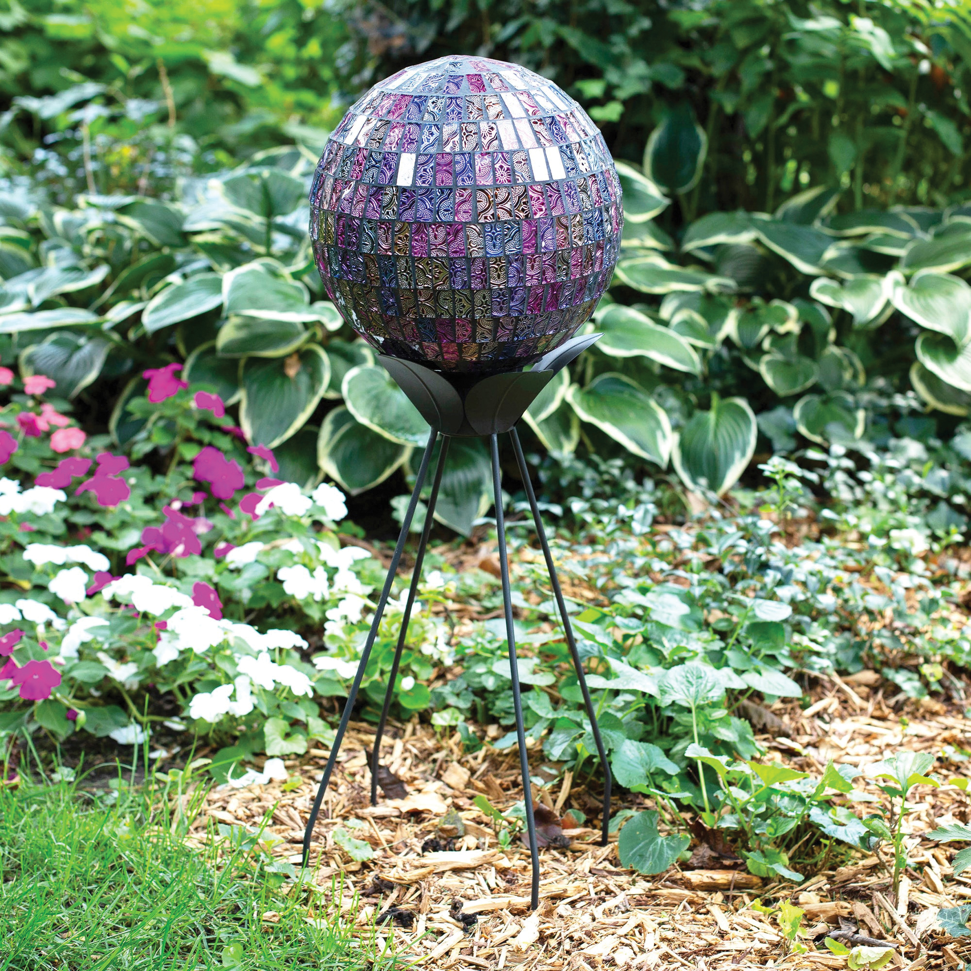 Echo Valley 9117 Globe Stand, 8-1/4 in W, 20-1/4 in H, Wrought Iron, Powder-Coated - 4