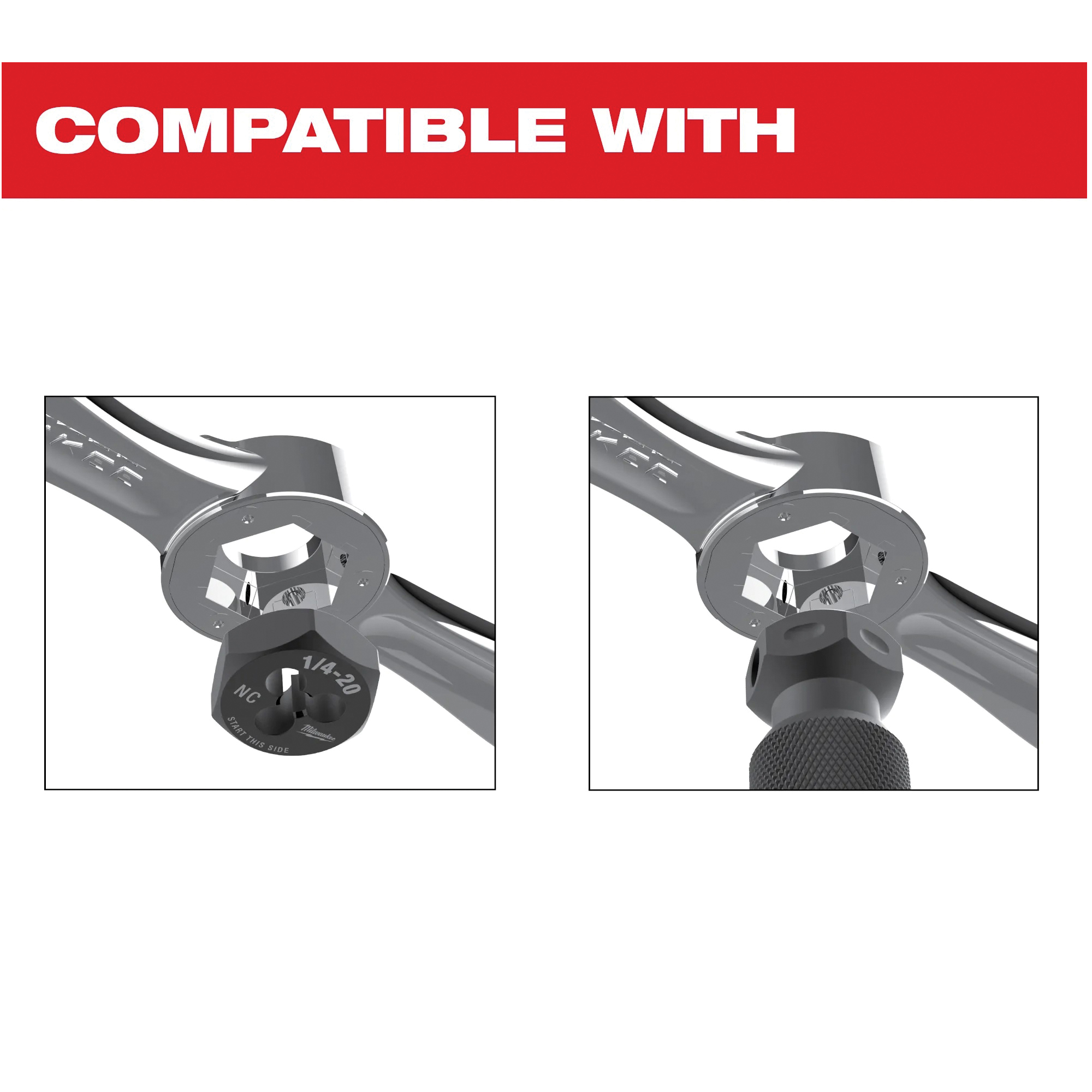 Milwaukee 49-57-5002 Tap and Die Threading Handle​, 1 in Tap/Die, 11 in L, Metal, Ergonomic Grip Handle - 2