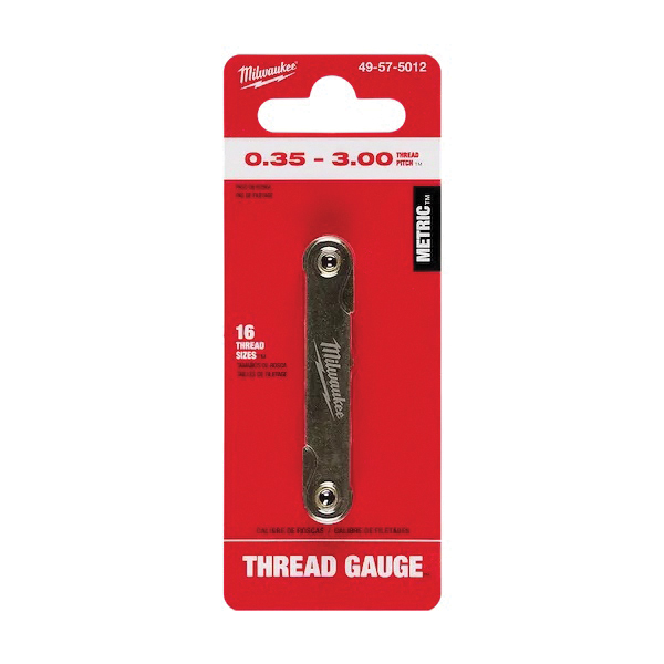 Milwaukee 49-57-5012 Metric Thread Pitch Gauge, 16-Leaf, 0.35 to 3 mm TPI/Pitch, Metal - 3