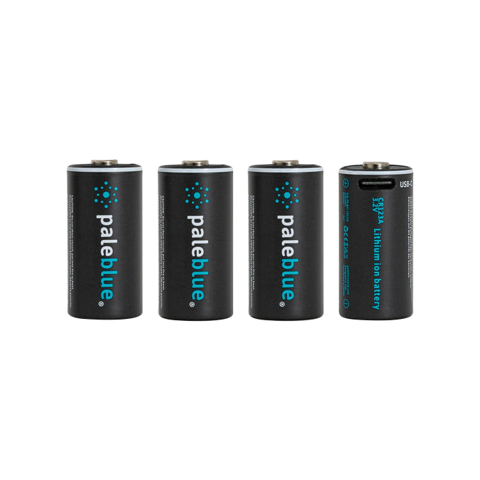 Pale Blue PB-CR123A-C USB-C Rechargeable Battery, 3 V Battery, 860 mAh, Lithium-Ion