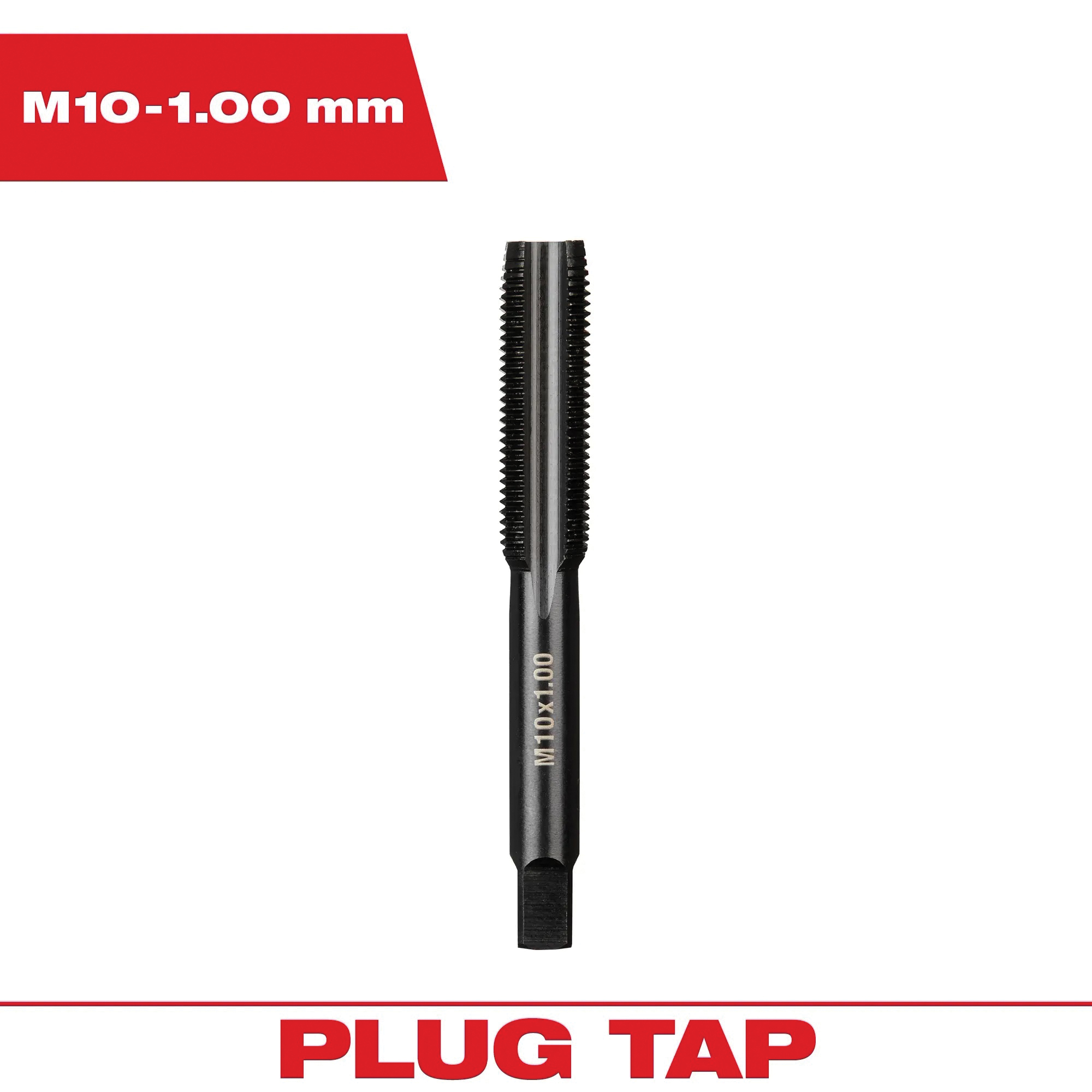 Milwaukee 49-57-5154 Straight Flute Plug Tap, M10x1 Thread, Fine Thread, 31.75 mm L Thread, 4-Flute, HCS - 3