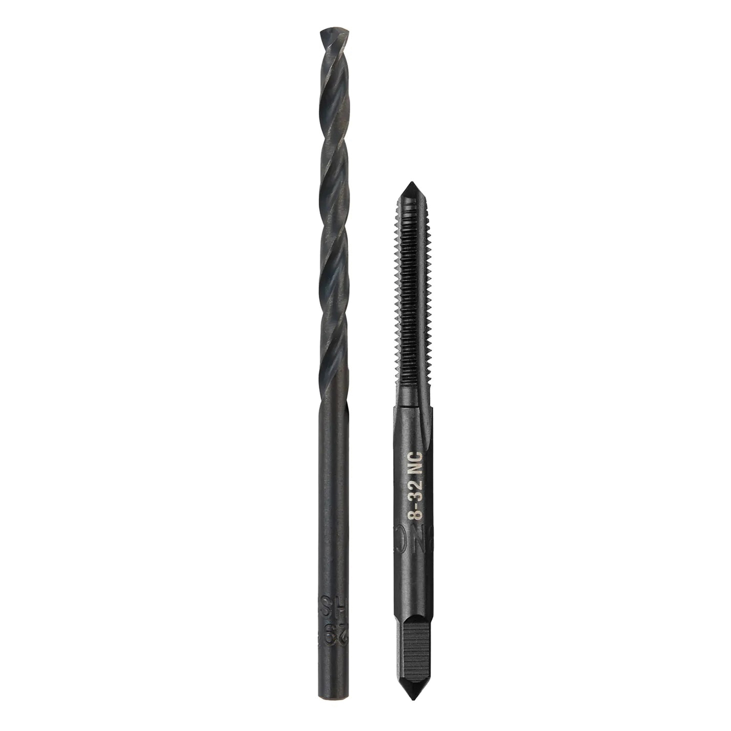 Milwaukee 49-57-5521 Drill and Tap Bit, HCS, Black Oxide, Specifications: #8-32 NC Straight Flute Plug Tap, #29 Drill - 5