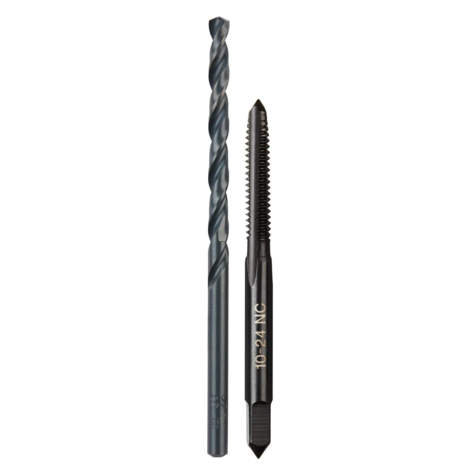 Milwaukee 49-57-5525 Drill and Tap Bit, HCS, Black Oxide, Specifications: #10-24 NC Straight Flute Plug Tap, #25 Drill - 5