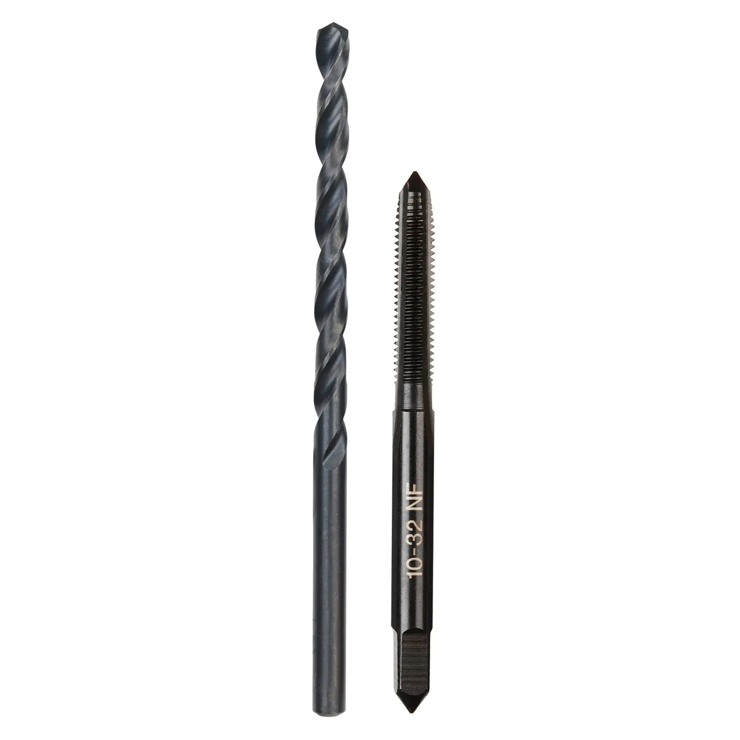 Milwaukee 49-57-5527 Drill and Tap Bit, HCS, Black Oxide, Specifications: #10-32 NC Straight Flute Plug Tap, #21 Drill - 5