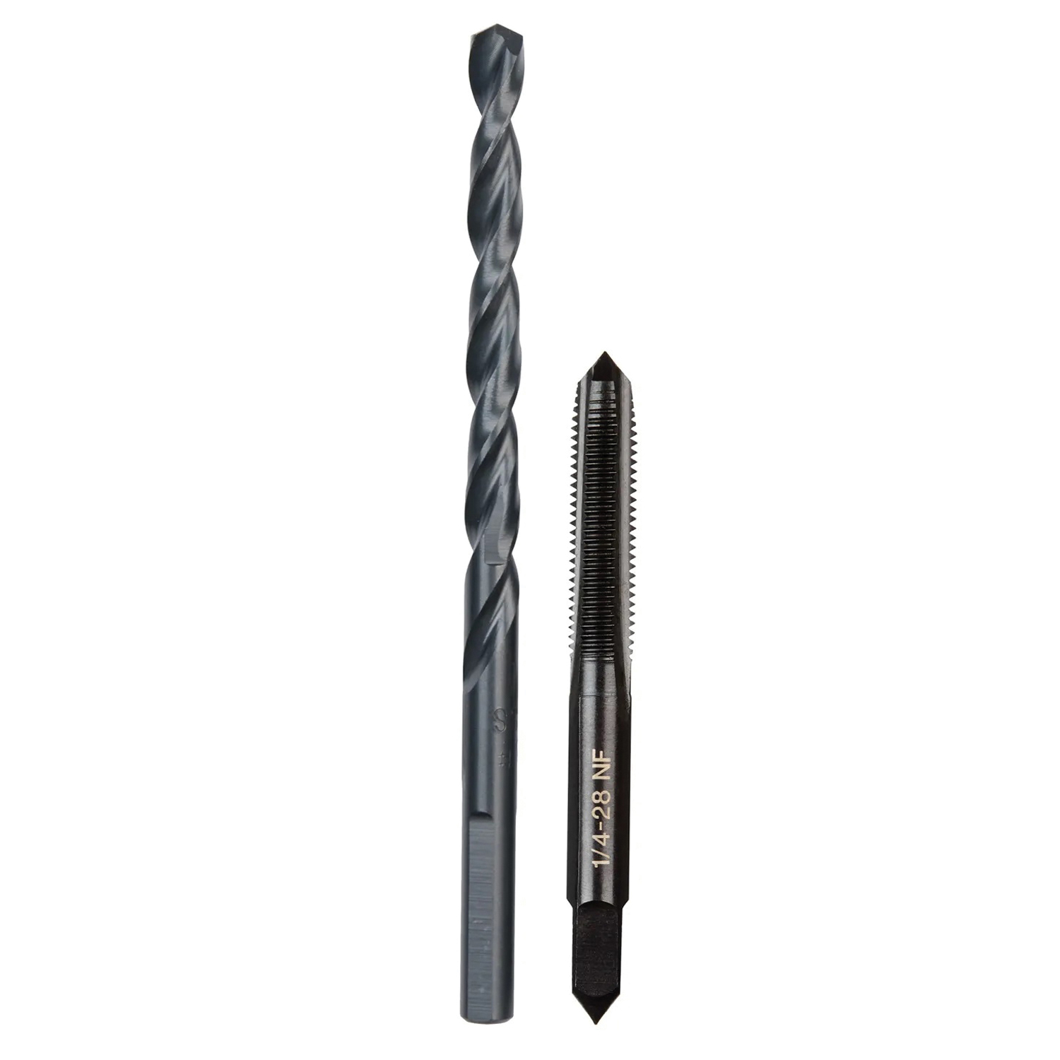 Milwaukee 49-57-5538 Drill and Tap Bit, HCS, Black Oxide, Specifications: 1/4-28 NF Straight Flute Plug Tap, #3 Drill - 5