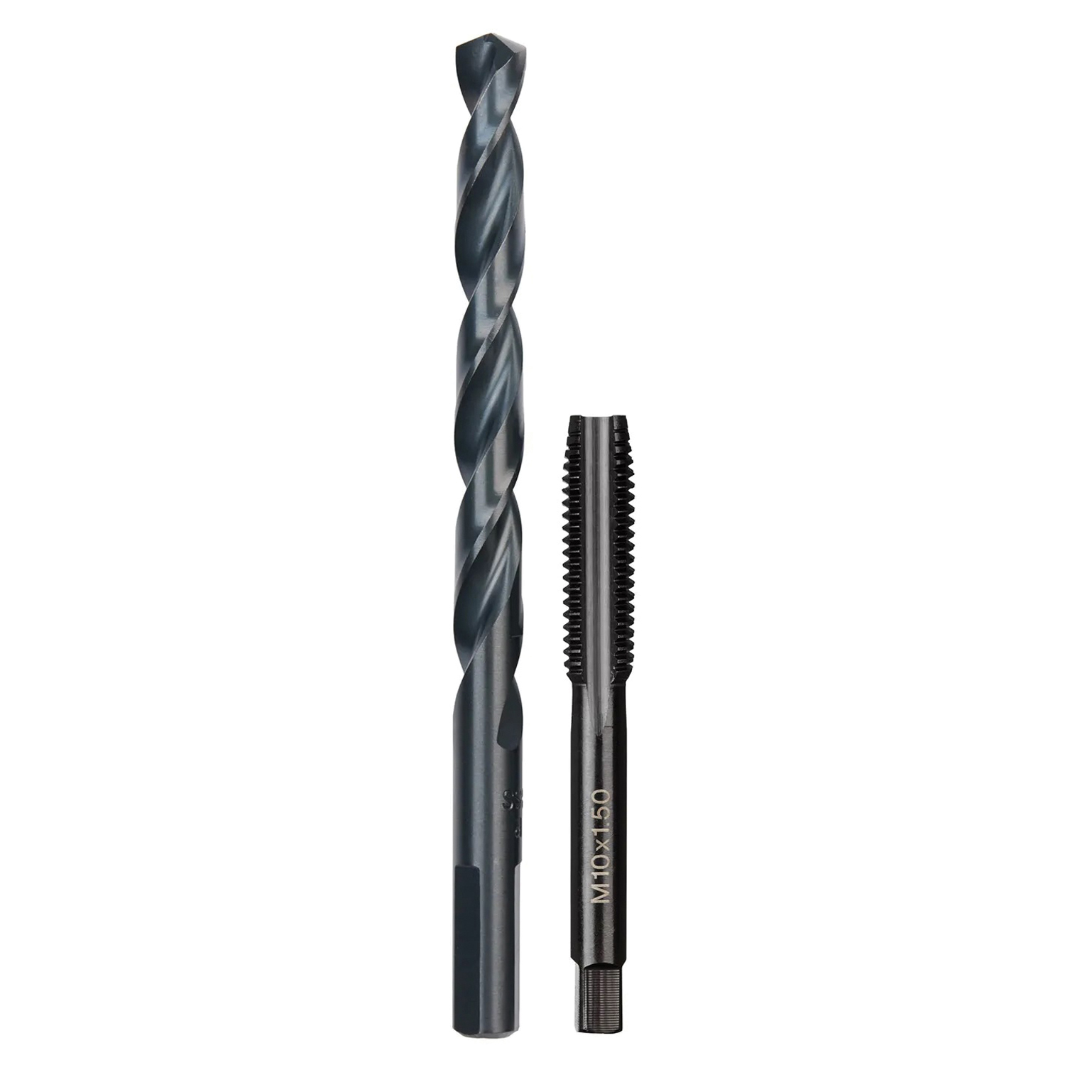 Milwaukee 49-57-5554 Drill and Tap Bit, HCS, Black Oxide, Specifications: M10x1.5 Straight Flute Plug Tap, R Drill - 5