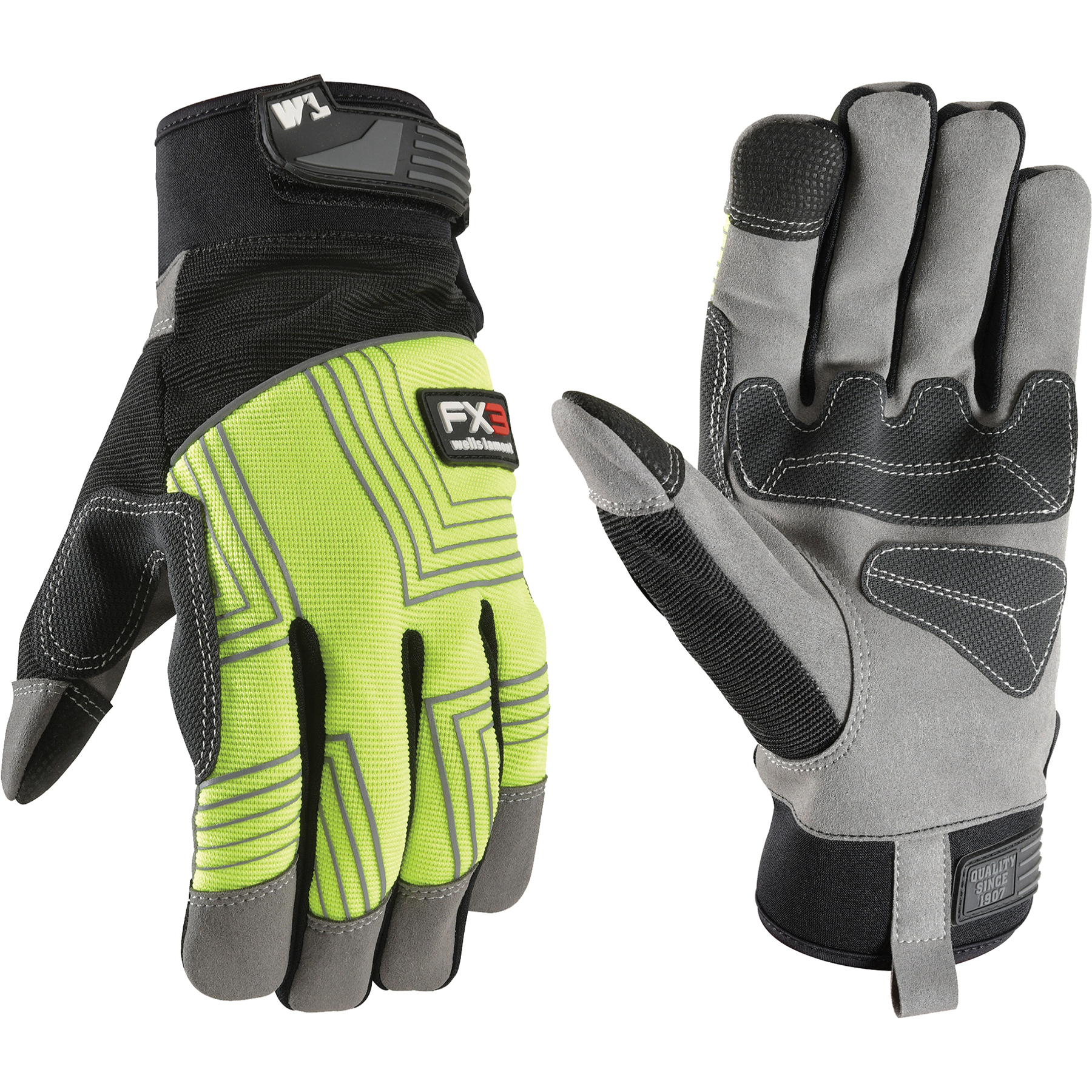 FX3 Series 7864-M Gloves, Men's, M, PVC/Synthetic Leather, Gold/Yellow