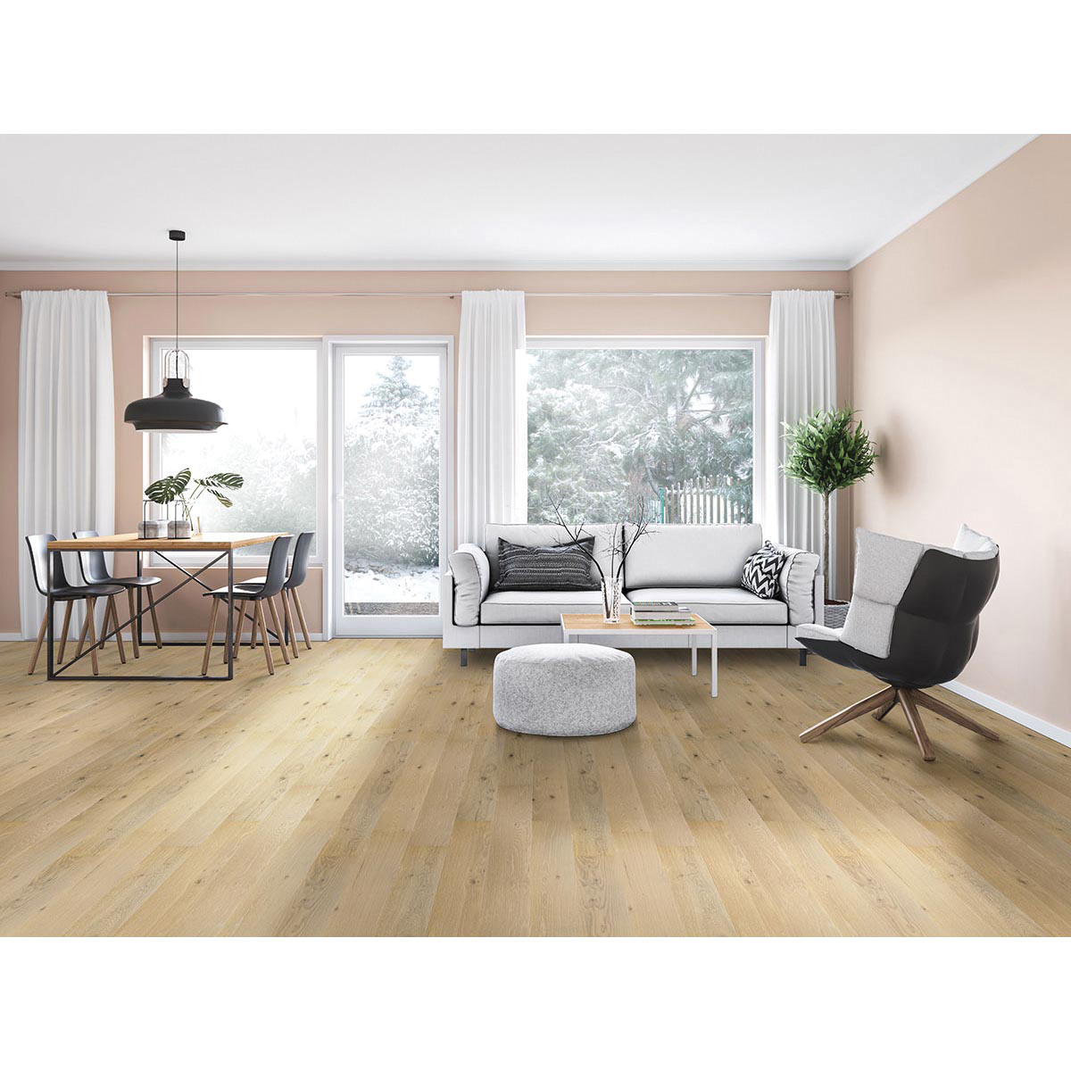 Everlife Woodhills Kings Buff Oak Engineered Flooring, Msi, 6.5 in W x Varying up to 48 in L Planks, 21.67 sq-ft per Box - 1