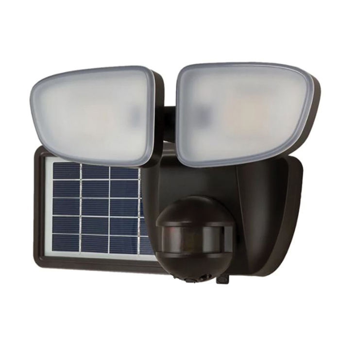 SLFS07AM2B Motion Solar Security Light, 50 W, 2-Lamp, LED Lamp, Bright White Light, 700 Lumens