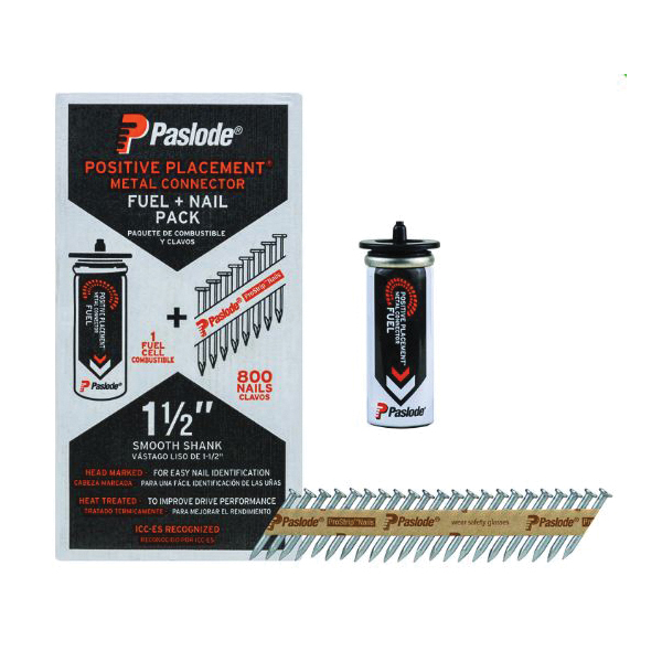 650935 Fuel and Nail Pack, 1-1/2 in L, Brite, Smooth Shank