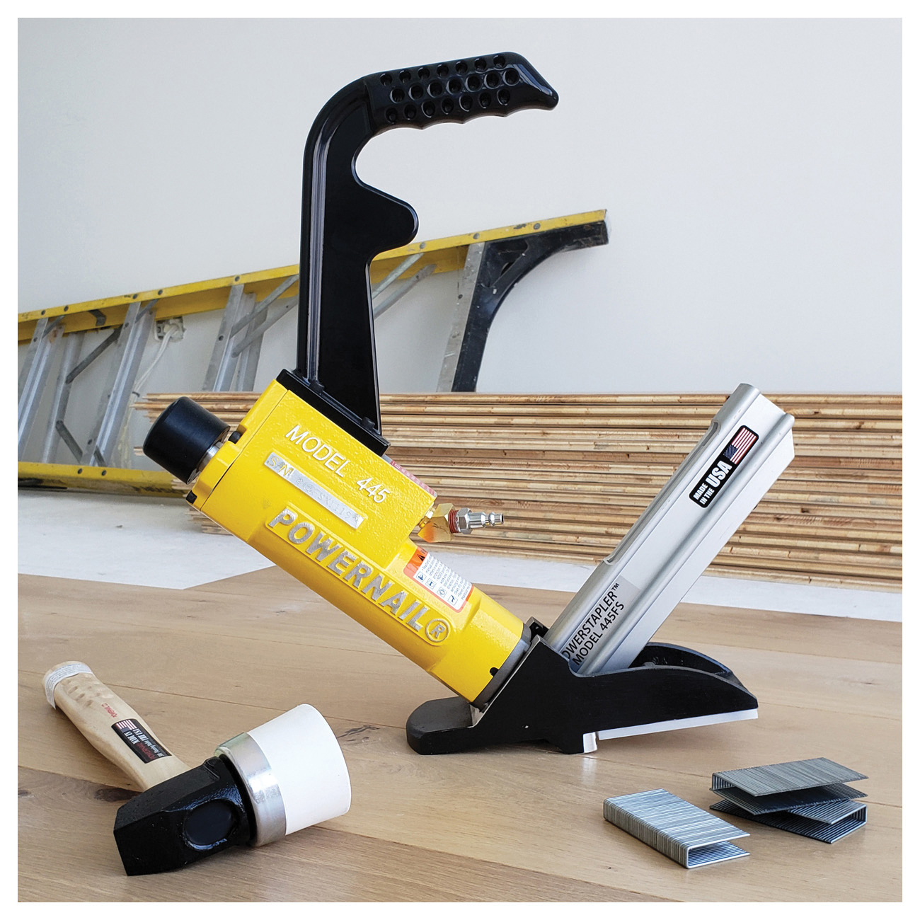 445FSW Hardwood Flooring Stapler, 100 Magazine, 1-1/2 to 2 in Fastener