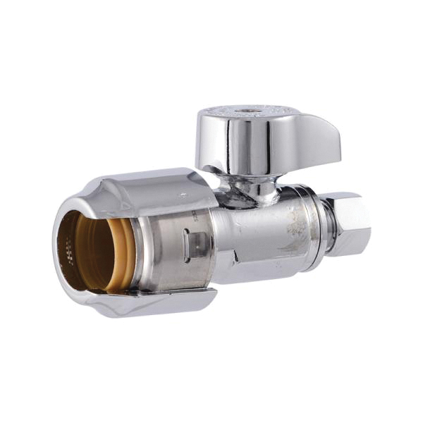 Max UR23337 Ball Valve, 1/2 x 1/4 in Connection, Push-to-Connect x Compression, 125 psi Pressure