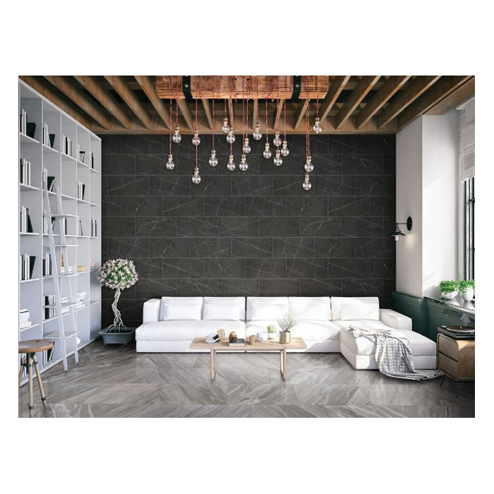 Eden Porcelain Tile, Msi, 12 in W x 24 in L, Rectified Edge, Bardiglio, Commercial, Residential - 5