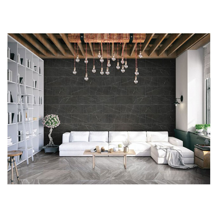 Eden Porcelain Tile, Msi, 12 in W x 24 in L, Rectified Edge, Bardiglio - 5