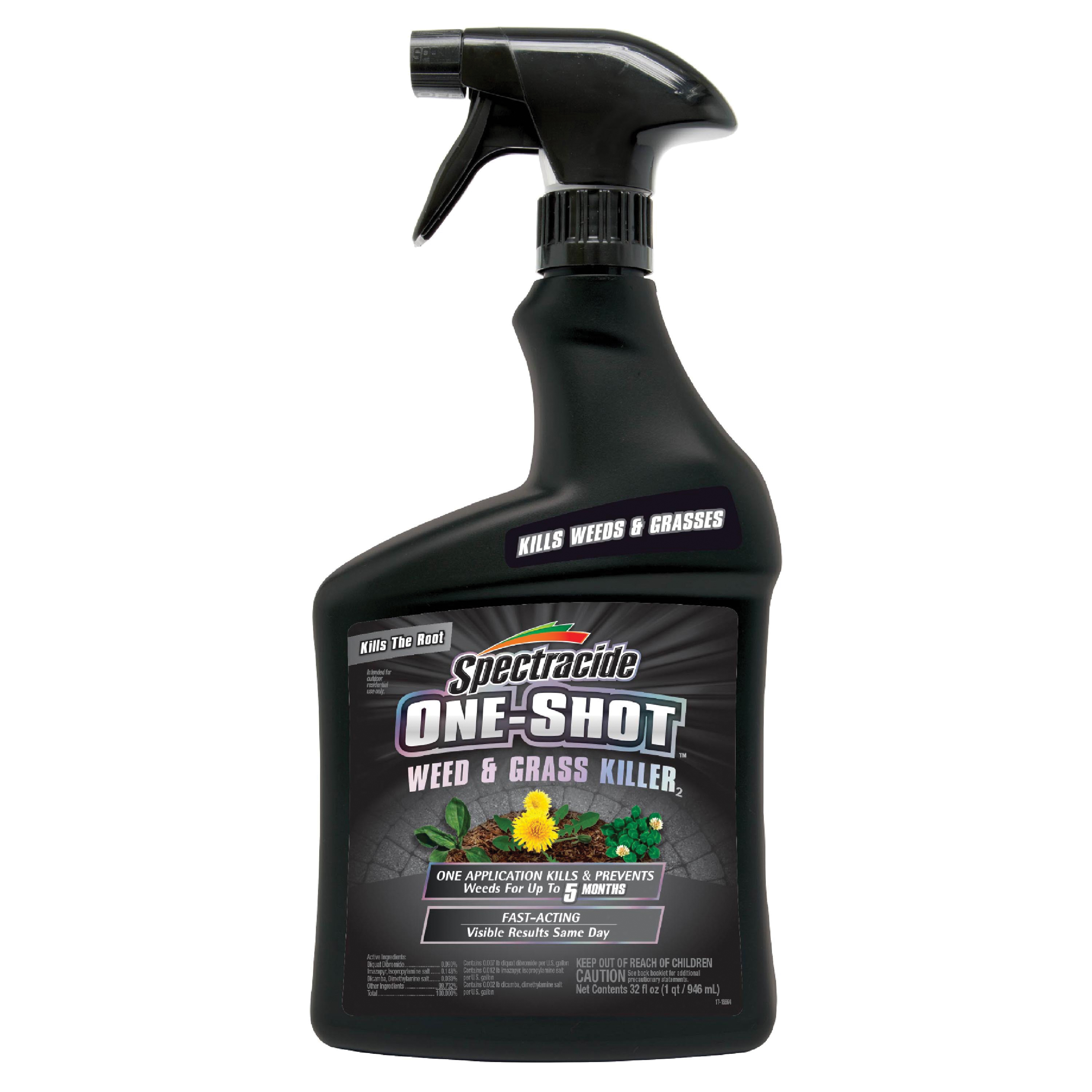 ONE-SHOT HG-67184 Weed and Grass Killer, Liquid, Clear/Pale Yellow, 32 fl-oz Bottle