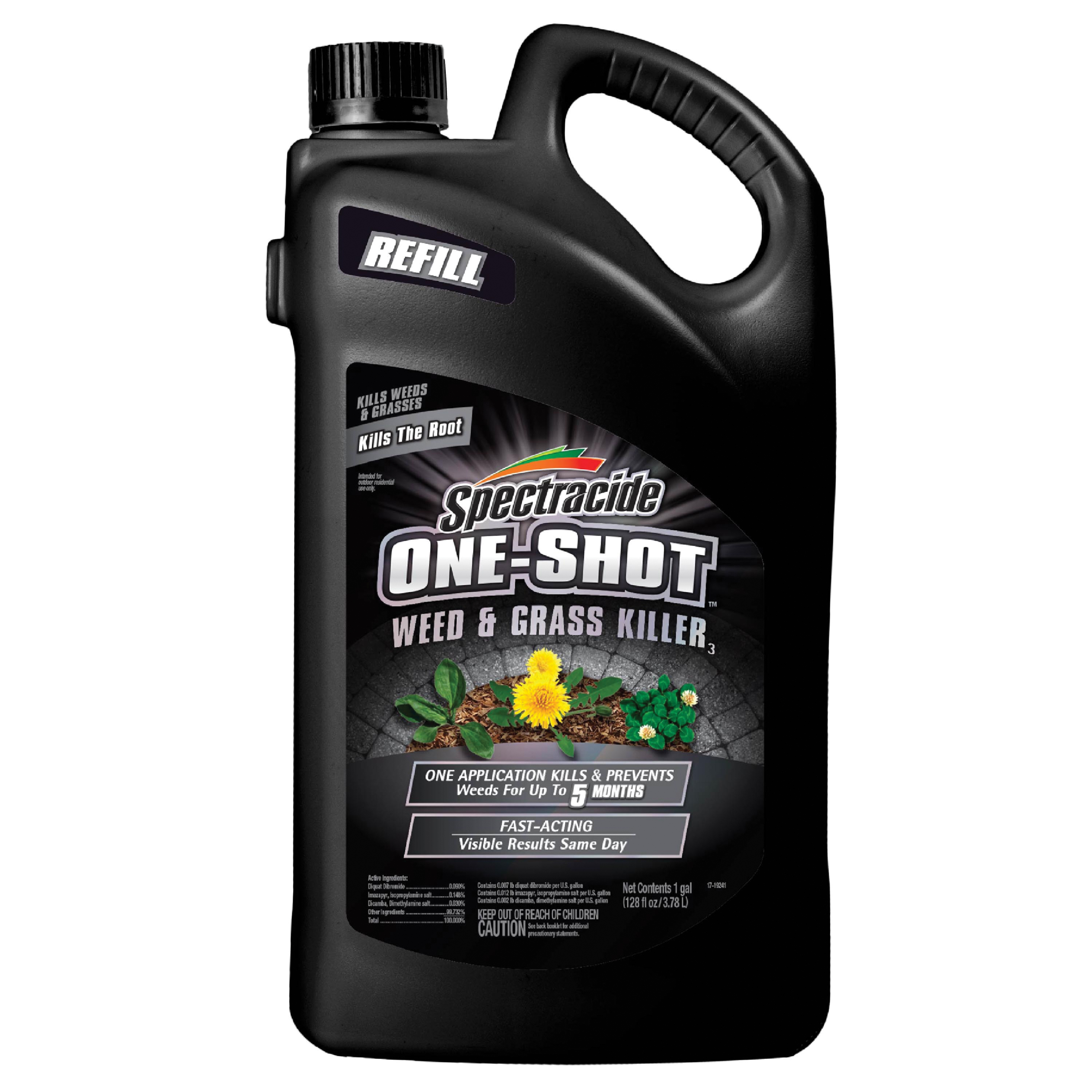 ONE-SHOT HG-97187 Weed and Grass Killer Refill, Liquid, Clear/Pale Yellow, 1 gal Bottle