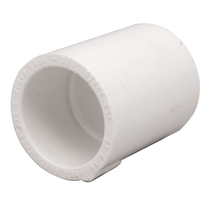 435454 Pipe Coupling, 2-1/2 in, Slip, PVC, White, SCH 40 Schedule, 300 psi Pressure