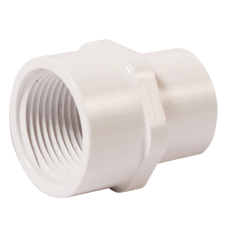 435990 Pipe Adapter, 3/4 x 1 in, Slip x FPT, PVC, White, SCH 40 Schedule, 450 psi Pressure