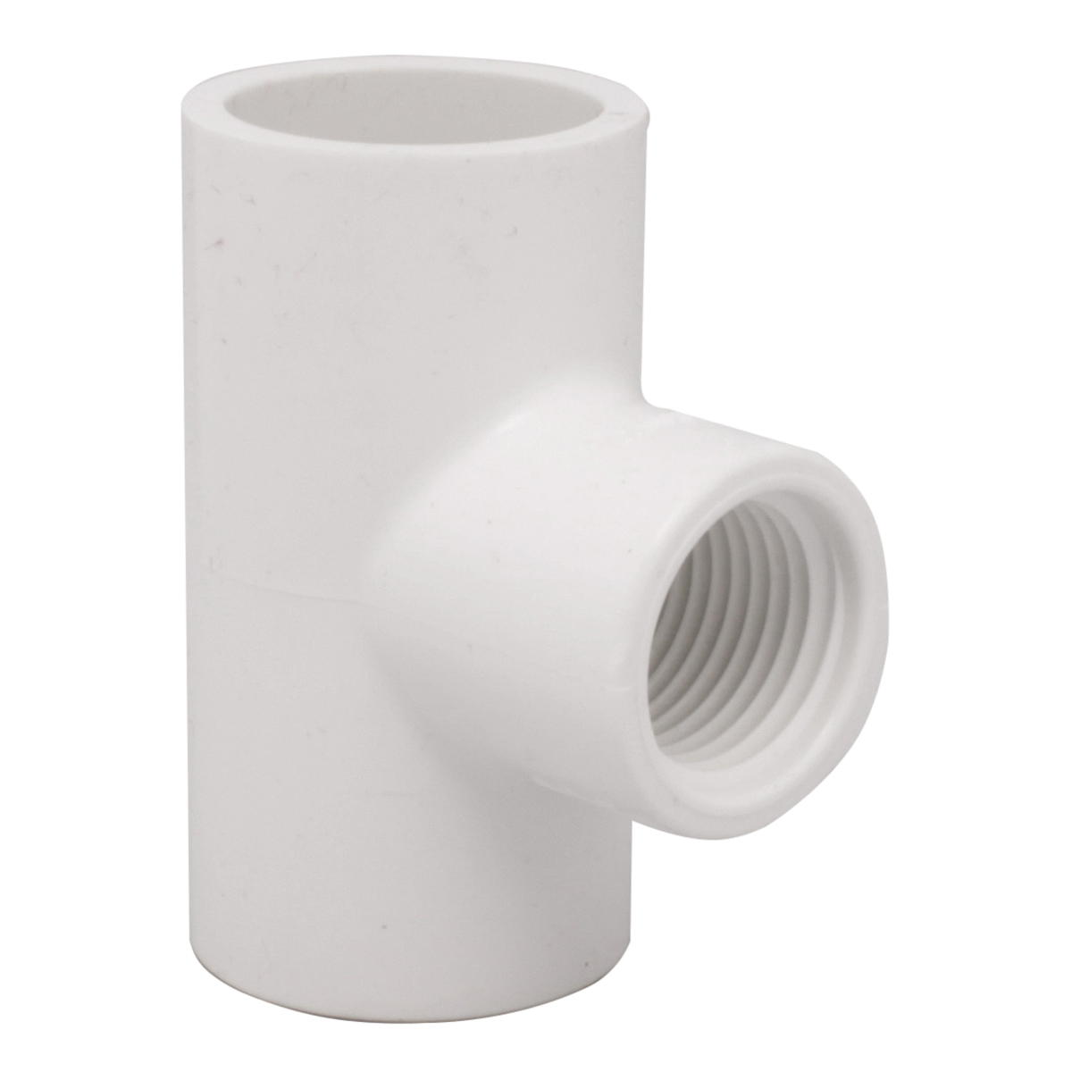 435877 Reducing Pipe Tee, 2 x 2 x 1/2 in, Slip x Slip x FPT, PVC, White, SCH 40 Schedule, 280 psi Pressure