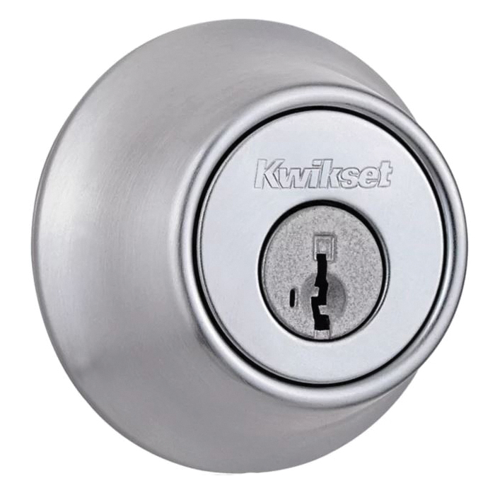 Kwikset 600 Series 660 26D SMT CP RCA Deadbolt, 3 Grade, Satin Chrome, 2-3/8 to 2-3/4 in Backset, KW1, SC1 Keyway - 2