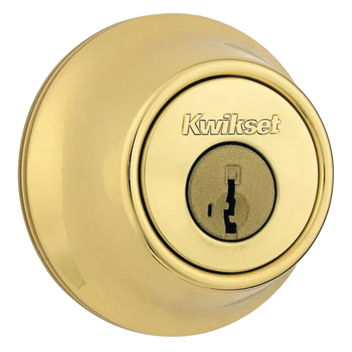 Kwikset 600 Series 660 3 SMT CPR CALK Deadbolt, 3 Grade, Polished Brass, 2-3/8 to 2-3/4 in Backset, KW1, SC1 Keyway - 2